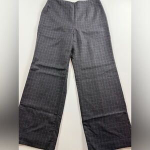 Talbots Wool Plaid Trousers Purple Windowpane Size 12 Y2K Dark Academia Preppy